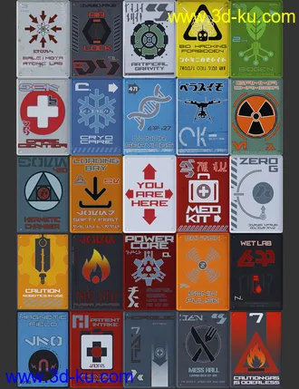 3D打印模型Sci-Fi Info Signs的图片