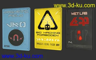 3D打印模型Sci-Fi Info Signs的图片