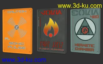 3D打印模型Sci-Fi Info Signs的图片