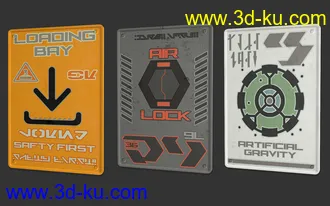 3D打印模型Sci-Fi Info Signs的图片