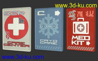 3D打印模型Sci-Fi Info Signs的图片