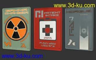 3D打印模型Sci-Fi Info Signs的图片