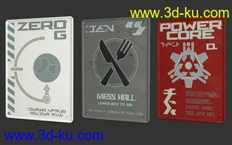 3D打印模型Sci-Fi Info Signs的图片