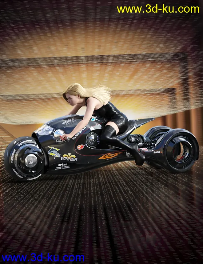 Sci-Fi Shark Motorcycle模型的图片1