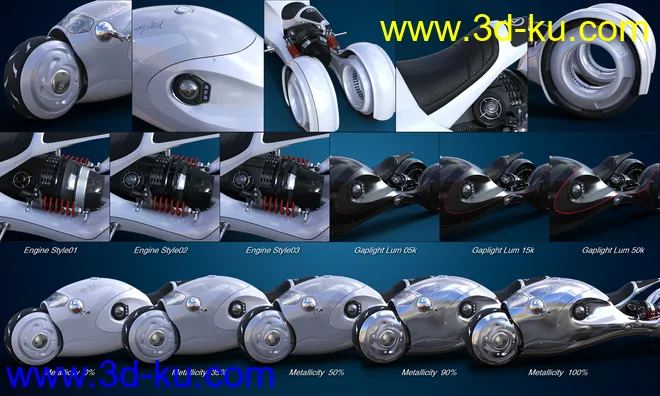 Sci-Fi Shark Motorcycle模型的图片8