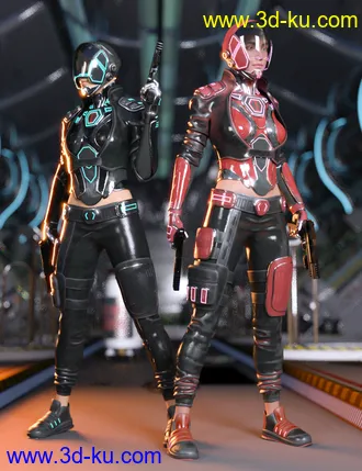 3D打印模型Sci-Fi Urban Warrior Outfit for Genesis 8 and Genesis 8.1 Females的图片