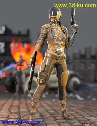 3D打印模型Sci-Fi Urban Warrior Outfit for Genesis 8 and Genesis 8.1 Females的图片
