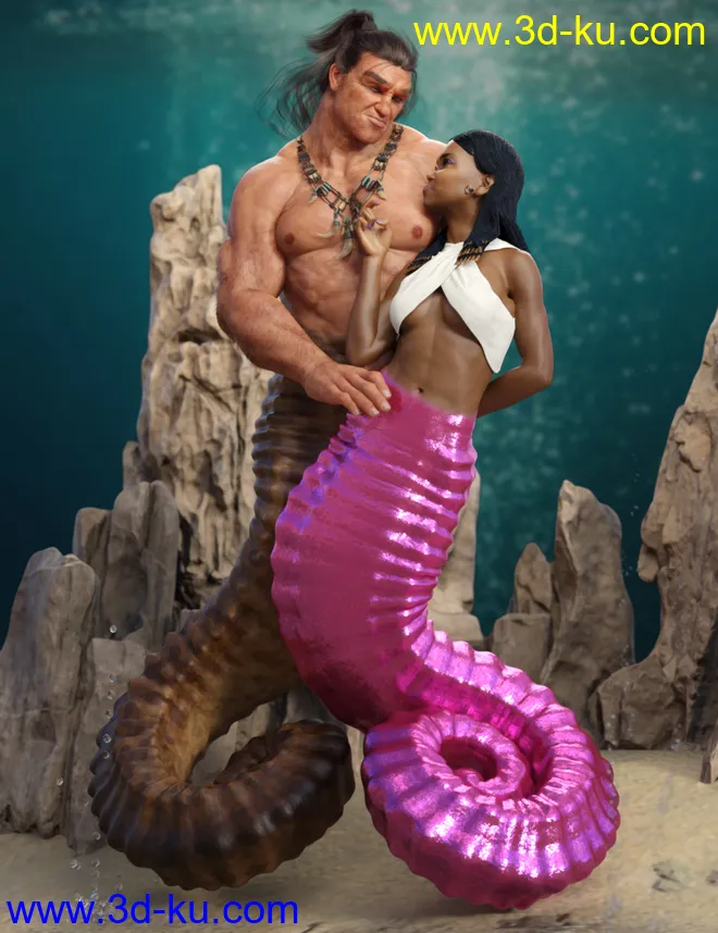 Seahorse Tails for Genesis 8.1 Males and Females模型的图片2