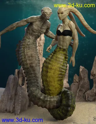 3D打印模型Seahorse Tails for Genesis 8.1 Males and Females的图片