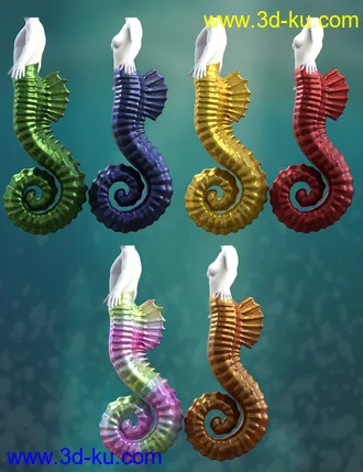 3D打印模型Seahorse Tails for Genesis 8.1 Males and Females的图片