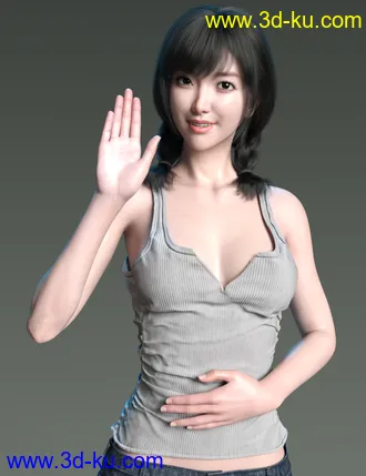 3D打印模型Seo Hyun Character with Hair for Genesis 8 and 8.1 Female的图片