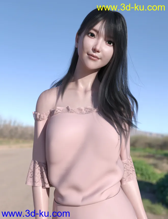 Seo Hyun Character with Hair for Genesis 8 and 8.1 Female模型的图片9