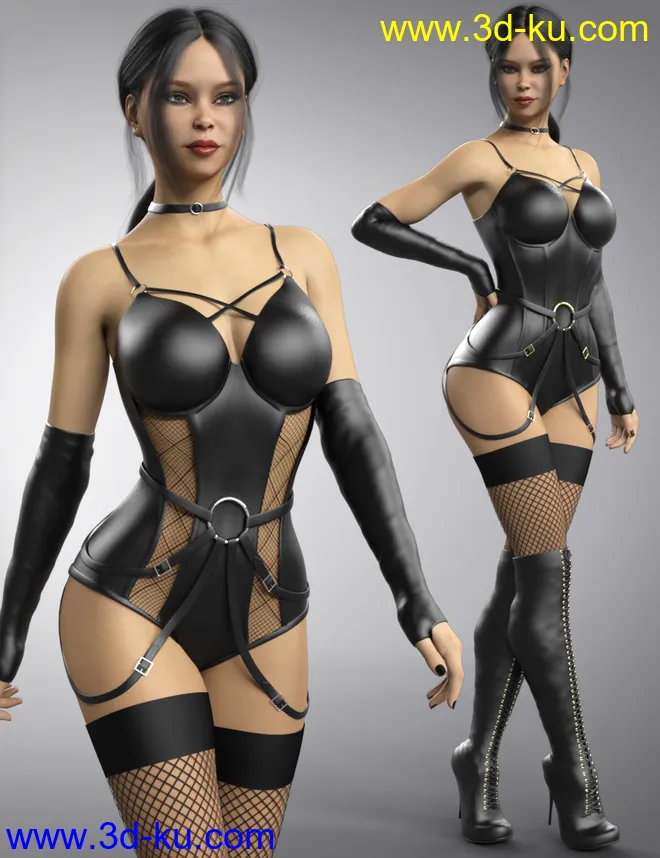 Sexy Leather for Genesis 8 and Genesis 8.1 Females模型的图片1