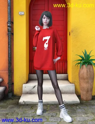 3D打印模型Shirley Lee Character with Hair for Genesis 8 and 8.1 Female的图片