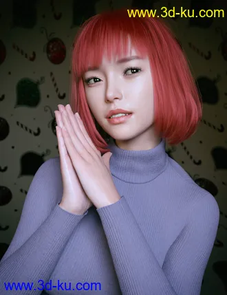 3D打印模型Shirley Lee Character with Hair for Genesis 8 and 8.1 Female的图片