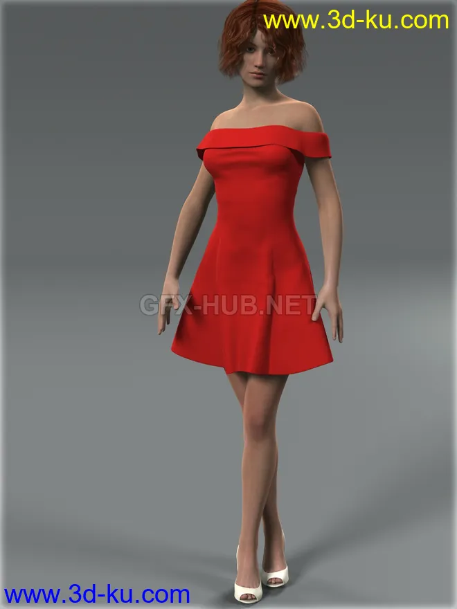 Shoulder Dress for G2F模型的图片1