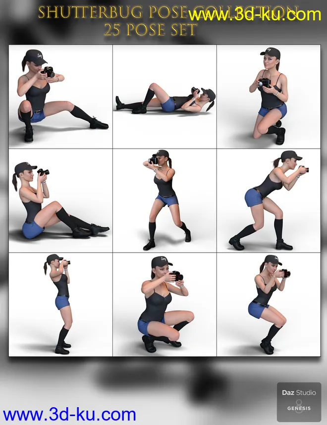 Shutterbug Pose Collection for Genesis 8 Female模型的图片6