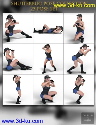 3D打印模型Shutterbug Pose Collection for Genesis 8 Female的图片