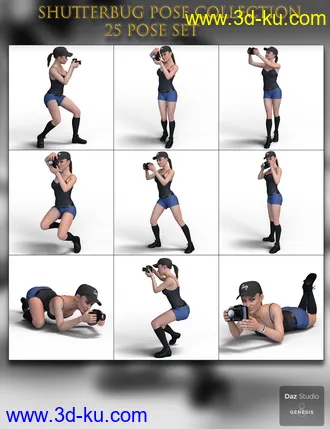 3D打印模型Shutterbug Pose Collection for Genesis 8 Female的图片