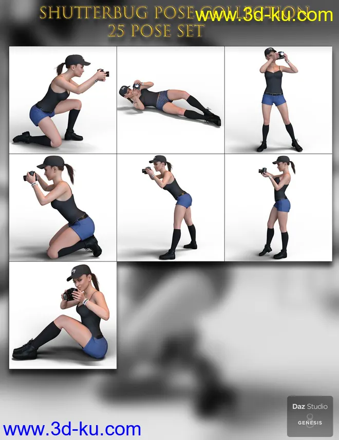 Shutterbug Pose Collection for Genesis 8 Female模型的图片8