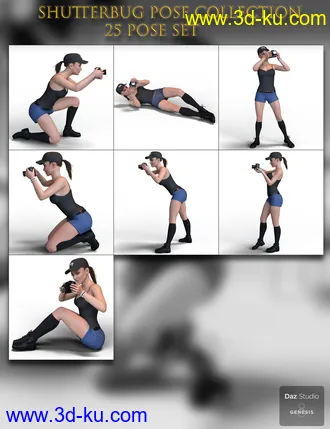 3D打印模型Shutterbug Pose Collection for Genesis 8 Female的图片