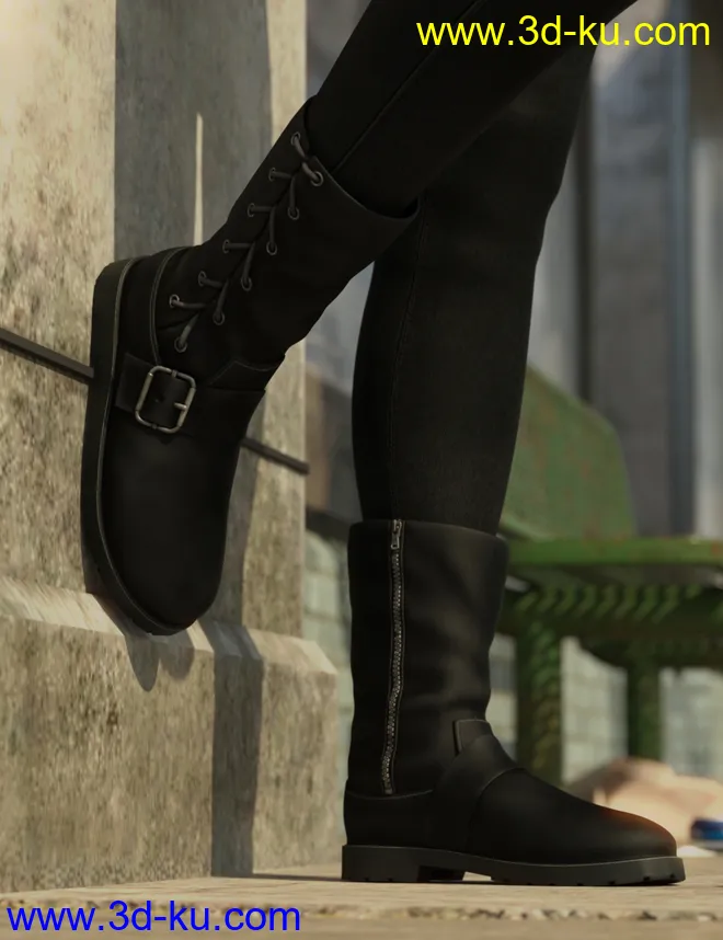 Side Laced Boots for Genesis 8 Female模型的图片2