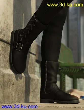 3D打印模型Side Laced Boots for Genesis 8 Female的图片