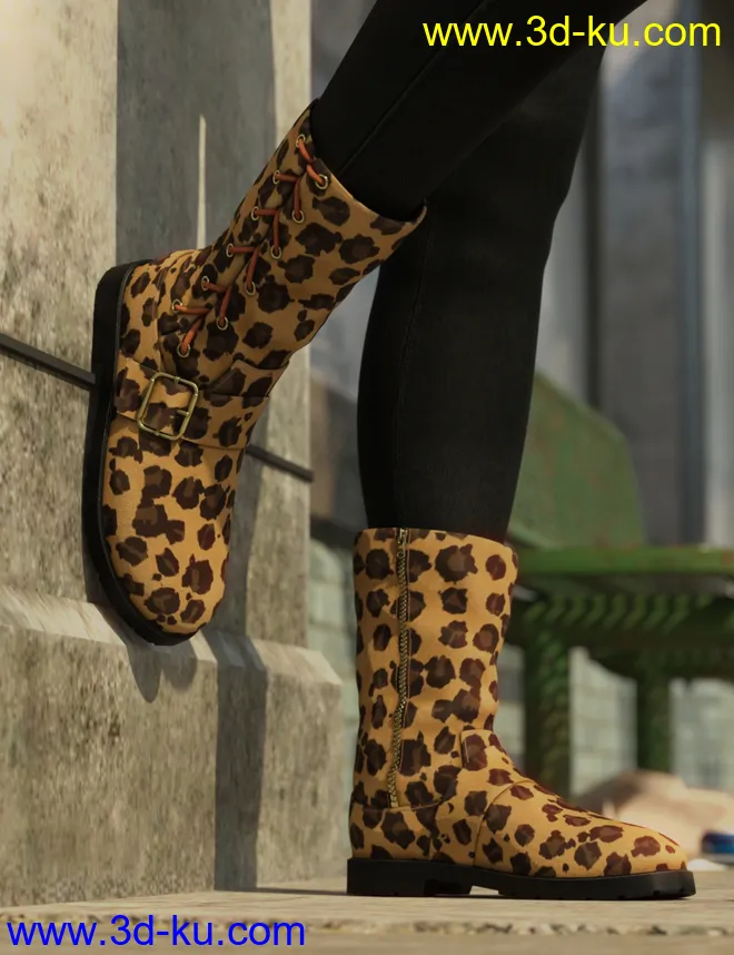 Side Laced Boots for Genesis 8 Female模型的图片3