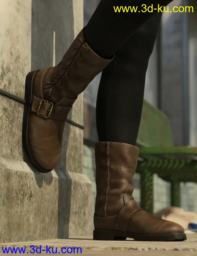 Side Laced Boots for Genesis 8 Female模型的图片4
