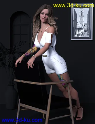 3D打印模型Sitting Fashion Poses and Chairs for Genesis 8.1 Female的图片