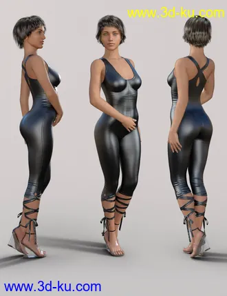 3D打印模型Skinny Jumpsuit and Heeled Sandal for Genesis 8 Female(s)的图片