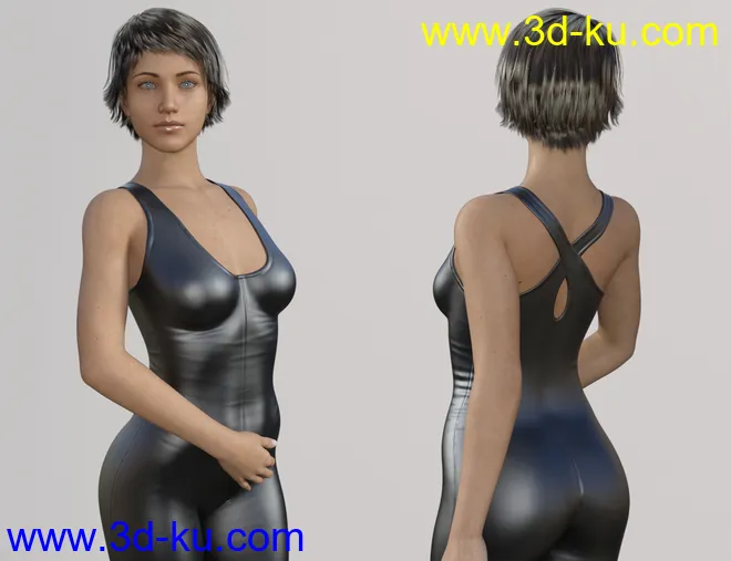 Skinny Jumpsuit and Heeled Sandal for Genesis 8 Female(s)模型的图片2