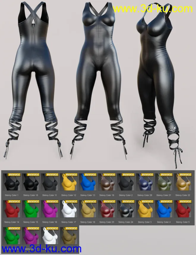 Skinny Jumpsuit and Heeled Sandal for Genesis 8 Female(s)模型的图片5
