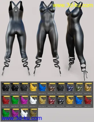 3D打印模型Skinny Jumpsuit and Heeled Sandal for Genesis 8 Female(s)的图片