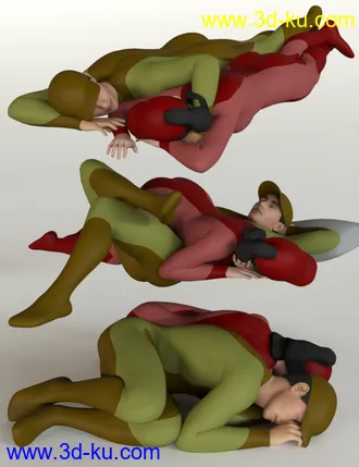 3D打印模型Sleeping Pose Pairs Volume 2 for Genesis 8的图片