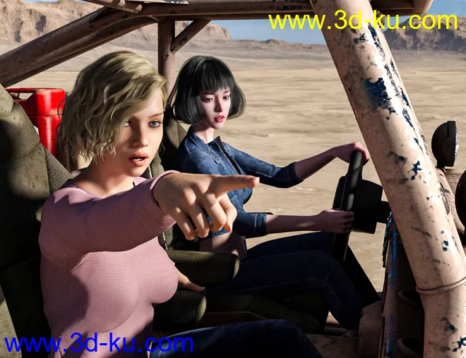 Snake Wrangler Truck Poses for Genesis 8 and 8.1模型的图片2