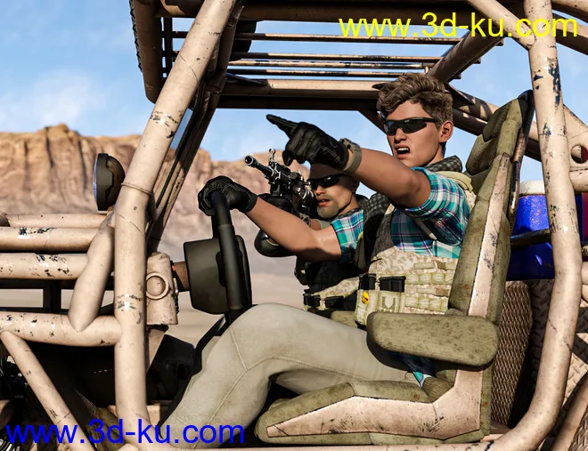 Snake Wrangler Truck Poses for Genesis 8 and 8.1模型的图片4