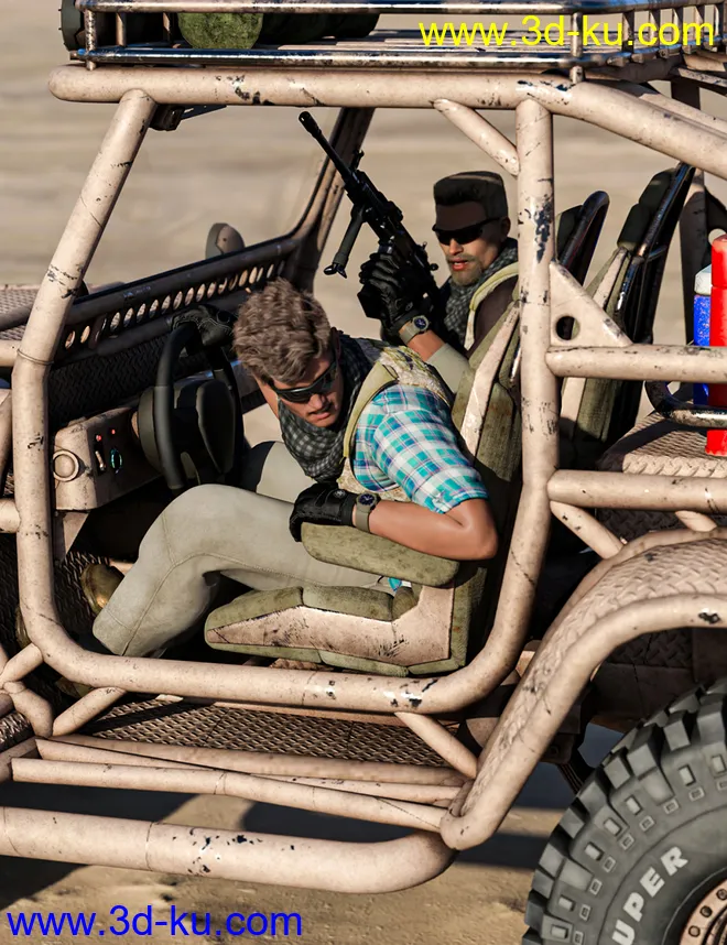 Snake Wrangler Truck Poses for Genesis 8 and 8.1模型的图片7