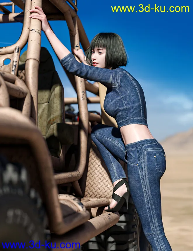 Snake Wrangler Truck Poses for Genesis 8 and 8.1模型的图片8