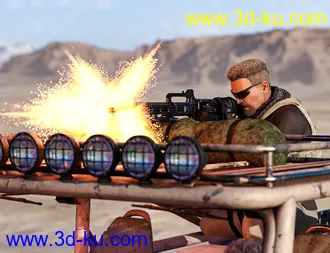 3D打印模型Snake Wrangler Truck Poses for Genesis 8 and 8.1的图片