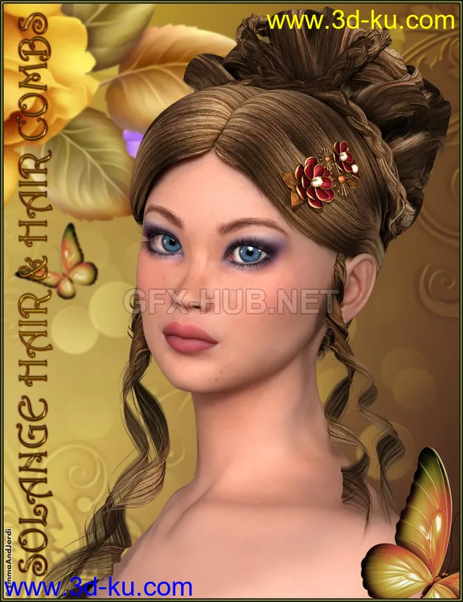 Solange Hair and Hair Combs模型的图片1