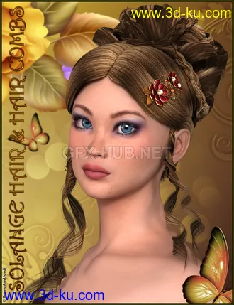 3D打印模型Solange Hair and Hair Combs的图片