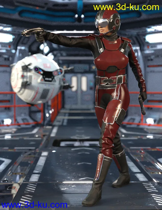 Space Runner Outfit for Genesis 8 Female(s)模型的图片2