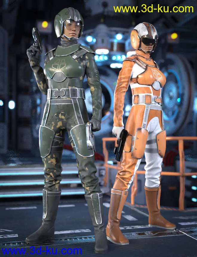 Space Runner Outfit for Genesis 8 Female(s)模型的图片3