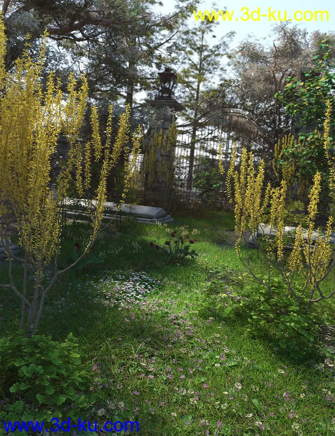 Spring Flowering Shrubs - Golden Forsythia模型的图片1