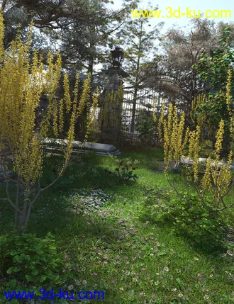3D打印模型Spring Flowering Shrubs - Golden Forsythia的图片