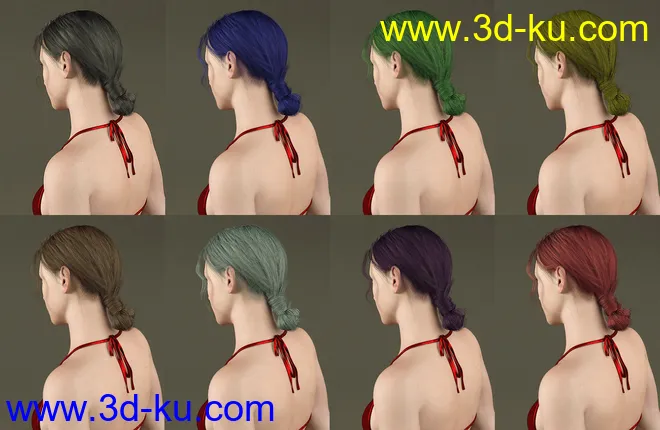 Sprite's Leisure Hair for Genesis 8 Female(s)模型的图片5