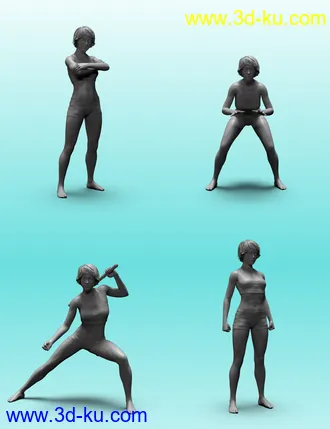 3D打印模型Stand Strong Poses for Genesis 8 Female的图片