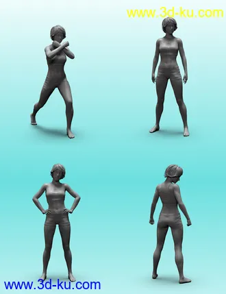 3D打印模型Stand Strong Poses for Genesis 8 Female的图片
