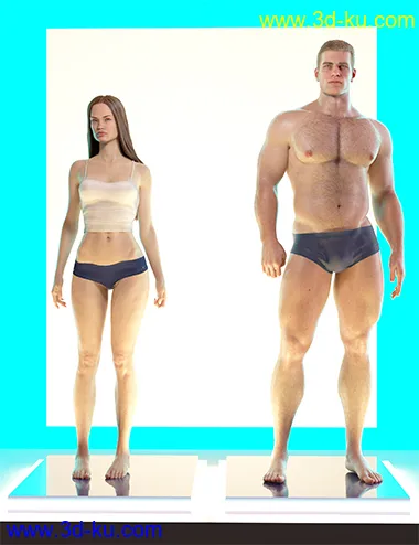Standing Idle for Genesis 8 Female and Male模型的图片1